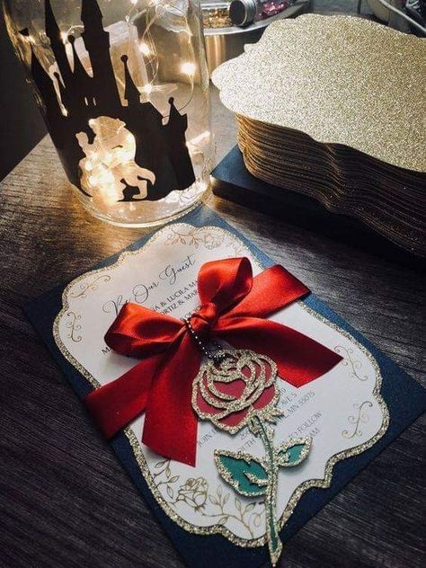 Fairytale Invitation, Beauty And The Beast Quince, Beauty And The Beast Wedding Theme, Disney Wedding Invitations, Invitations Quinceanera, Fairytale Wedding Invitations, Beauty And Beast Wedding, Beauty And The Beast Theme, Quince Invitations