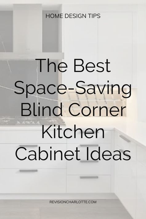 If your kitchen cabinet design includes blind cabinets, you can still make the most of them with these space saving blind kitchen cabinet ideas and tips. Kitchen storage solutions, kitchen makeovers Diagonal Cabinet Kitchen, Blind Corner Cabinet Solutions Diy Kitchen Storage, Upper Corner Kitchen Cabinet Ideas, Blind Corner Upper Cabinet Solutions, Corner Cabinet Storage Solutions, Kitchen Remodel Corner Cabinet, Upper Blind Corner Cabinet Solutions, Blind Cabinet Organization, Blind Kitchen Corner Cabinet Ideas