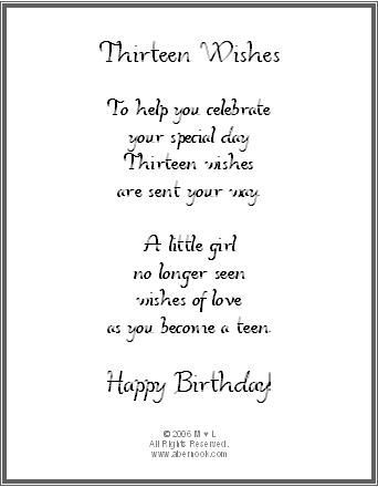 13th Birthday Poems And Quotes by @quotesgram Thirteen Birthday Quotes, 13 Birthday Caption Ideas, 13th Birthday Quotes Daughters, 13 Birthday Quotes Daughters, 13th Birthday Captions, Happy 13th Birthday Daughter, 13 Birthday Quotes, Birthday Wishes Poems, 13th Birthday Wishes