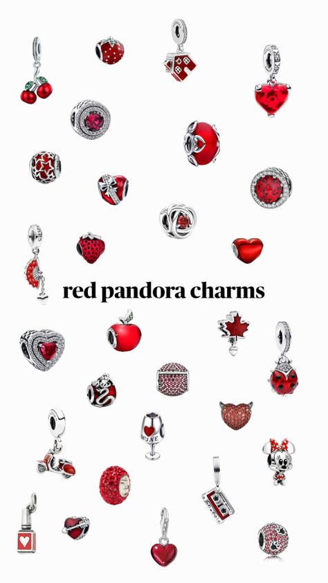 ❤️ #red #pandora #aesthetic #pandoracharms Red Pandora Charms, Red Pandora Bracelet, Pandora Charms Red, Pandora Aesthetic, Pandora Bracelet Charms Ideas, Pandora Jewelry Box, Pandora Red, Pandora Bracelet Designs, Pandora Inspiration