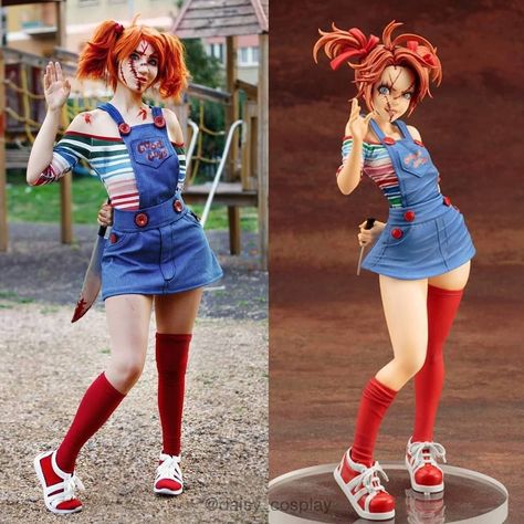 Chucky Costume, Chucky Halloween, Horror Halloween Costumes, Hot Halloween Outfits, Cute Couple Halloween Costumes, Fandom Outfits, Halloween Costume Outfits, Halloween Costumes Makeup, Halloween Inspo