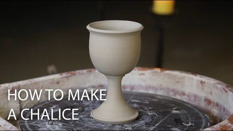 Clay Chalice, Chalice Ceramic, Ceramic Chalice, Pottery Chalice, Pottery Lessons, Pottery Inspo, Beginner Pottery, Wheel Throwing, Pottery Videos