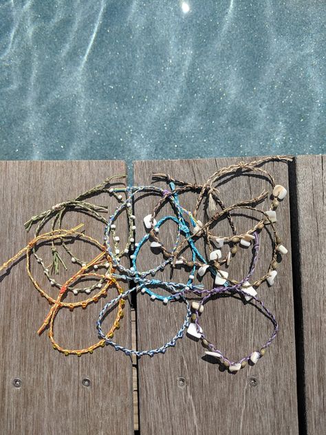 Custom Beaded Braided Waterproof Anklet/pura Vida Style - Etsy Sommar Vibes, Braided Anklets, Holiday Bracelet, Cord Anklet, Bracelet Aesthetic, Navy Jewelry, Mixed Metal Bracelets, Bracelets Adjustable, Beachy Jewelry