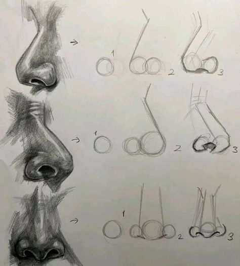 Drawing Ideas ✏️ | How to draw nose | Facebook How To Draw Side Profile Nose, Nose Drawing Side View, How To Draw A Nose From The Side, How To Sketch A Nose, How To Draw A Side Nose, How To Draw Realistic Nose, Nose Drawing Step By Step, How To Draw For Beginners, Noses Reference Drawing