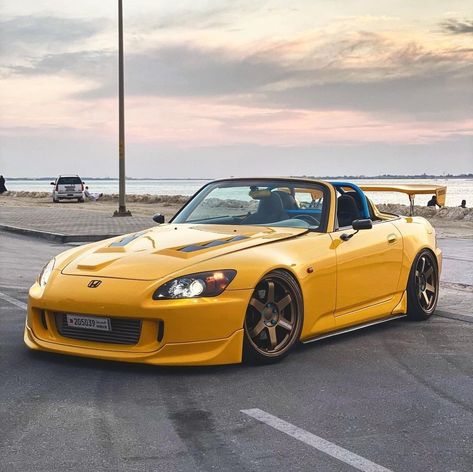 Awesome Yellow Honda S2000 Stanced F20C K20 Vtec Suki Honda S2000 Wallpaper, Honda S2000 Aesthetic, Modified Honda S2000, Honda S2000 Poster, S2000 Honda, Honda Sports Car, Honda S2k, Honda 2000, Sukis 2001 Honda S2000