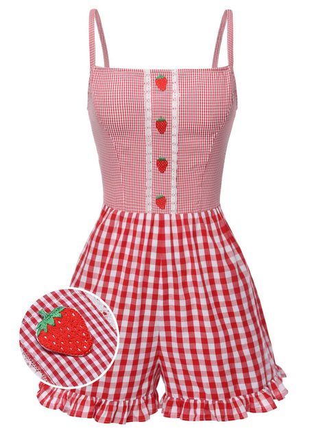 Strawberry Shortcake Inspired Outfit, Cherry Inspired Outfit, Berry Outfit, Red Pjs, Strawberry Clothes, Style Salopette, Strawberry Shortcake Costume, Retro Stage, 90s Clothes