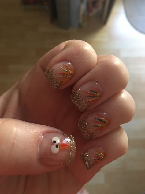 Cute Easy Thanksgiving Nails, Thanksgiving Simple Nails, Thanksgiving Nail Ideas Simple Short, Thanksgiving French Tip Nails, Thanksgiving Gel Nails, Thanksgiving Nails Short, Thanksgiving Nails Acrylic, Turkey Nails, Fruit Nail