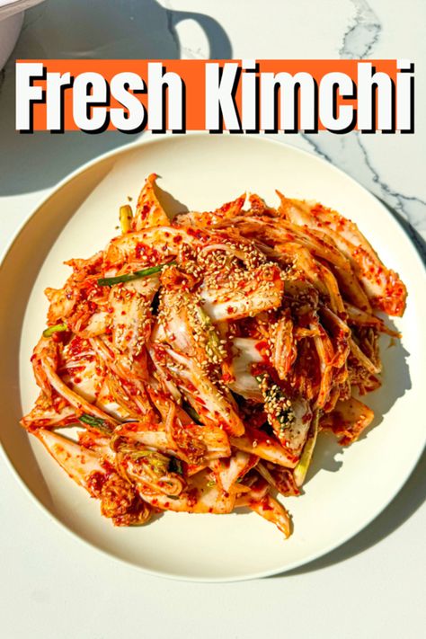 Fresh Kimchi Geotgeori Recipe & Video - Seonkyoung Longest Fresh Kimchi Recipe, Doenjang Recipe, Eggplant Rollatini Recipe, Chow Fun Recipe, Riblets Recipe, Fresh Kimchi, Napa Cabbage Salad, Chicken Lettuce Wraps Recipe, Bulgogi Recipe