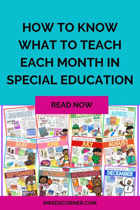 Special Needs Lesson Plans, Masters In Special Education, Special Education Lessons, Monthly Themes For Special Education, Special Education Classroom Organization, Elementary Special Education, Special Education Classroom Setup, Special Education Curriculum, Special Needs Teaching