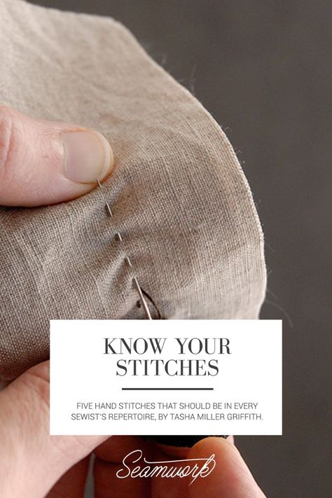 Sewing Stitches By Hand, Hand Stitching Techniques, Hand Stitches, Hand Sewing Projects, Sewing 101, Sew Ins, Trendy Sewing, Costura Diy, Stitching Techniques