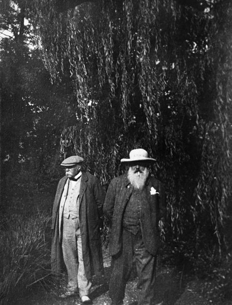 Georges Clemenceau (left) and Claude Monet in the garden at Giverny. Photo Private Collection  Roger-Viollet, Paris  Bridgeman Images Giverny Monet, Georges Clemenceau, Claude Monet, Les Oeuvres, Historical Figures, On Twitter, Twitter, Art