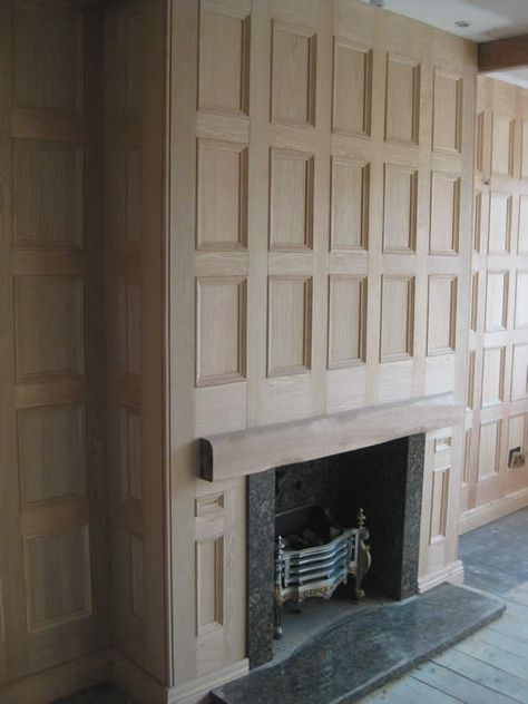 oak wall panelling by wall panelling experts Wood Paneling Over Fireplace, Oak Paneling Walls, Panelling Fireplace, Wooden Wall Panelling, Formal Room, Panel Walls, Wood Panelling, Timber Walls, Oak Wall