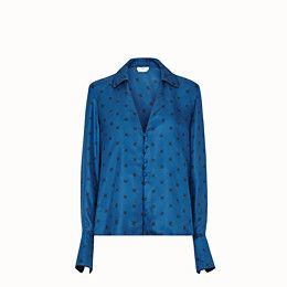 Fendi Shirt Women, White Leather Booties, Fendi Shirt, Black Wool Coat, Safari Jacket, Twill Shirt, Wool Pants, Silk Twill, Blue Silk