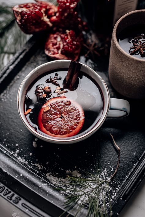 Cranberry Pomegranate Mulled Wine - Christiann Koepke Glogg Recipe, Wild Kitchen, Norwegian Christmas, Mulling Spices, Seasonal Cooking, Apple Brandy, Christmas Spices, Serving Wine, Fruity Drinks