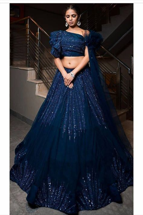 Amazing Blue Colour Designer Lehenga for party looks for more visit https://www.joshindia.com/lehengas.html Designer Lehengas For Wedding, Blue Lahnga Design, Designer Dresses For Reception, Best Colour For Lehenga, Blue Colour Party Wear Dress, Gawon Design For Engagement, Designer Lehenga For Bride, Blue Lehnga Dress, Designer Lehnga Designs