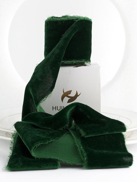 PRICES MAY VARY. 💚 VELVET FRINGE RIBBON COLOR- hand dyed in dark green/forest green color, soft and with shiny lustrous surface, adding a touch of elegance and luxurious to your gifts, decorating projects and crafts. ✂️ VELVET FABRIC RIBBON SIZE- ribbon measures 2 inch wide and continuous 3 yards (9ft) long per roll. Ribbons are packed in a paper box, easy to store and use. 👍 VELVET RIBBON MATERIAL- handmade with silk velvet material, soft and with shiny lustrous surface, hand torn frayed edge Bridal Shower Wreaths, Christmas Fireplace Mantels, Green Wrapping Paper, Bridal Decorations, Bouquet Gift, Bridal Wrap, Dress Sash, Mesh Ribbon, Wedding Bridal Bouquets