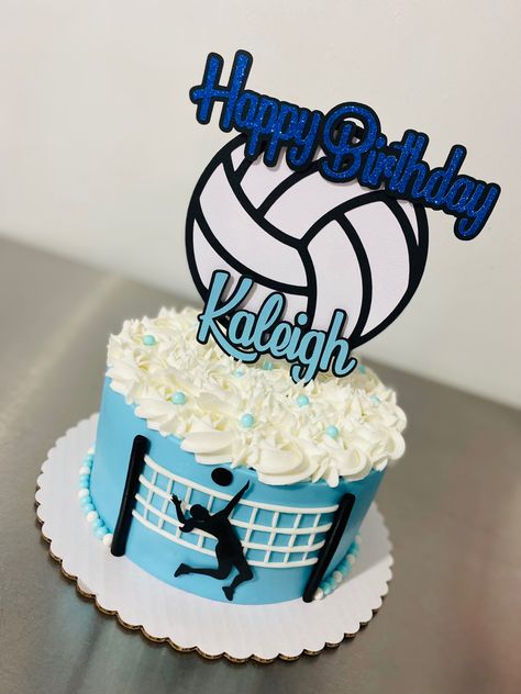 Volleyball Bday Cakes, Volleyball Cake Topper Printable, Handball Cake Ideas, Volleyball Themed Cake, Volleyball Themed Party, Volleyball Cake Ideas, Volleyball Cake Topper, Cake Volleyball, Volleyball Birthday Cakes