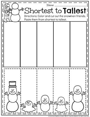 Sort by Size Winter Worksheet for Preschool January Preschool Printables, All About Winter Preschool, Winter Sequencing Activities, Winter Snow Activities For Preschool, Winter Preschool Lessons, Winter Table Activities Preschool, Winter Sorting Activities For Preschool, Winter Preschool Math Activities, Winter Lessons For Preschool