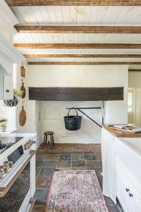 1700s House Renovation, Old Farmhouse Restoration, Restore Farmhouse, Historical Homes Interior, Historic Home Kitchen, Old Farmhouse Aesthetic, Victorian Farmhouse Kitchen, Historical Farmhouse, Historic Home Renovation