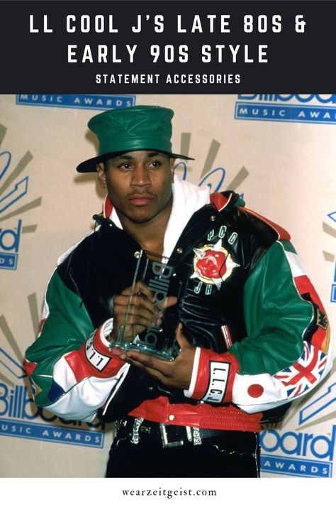 Without a doubt, LL Cool J should be considered one of the most influential fashion icons of both the early hip-hop fashion and streetwear movements. From his Kangol hats to his dookie chains to his Dapper Dan drip, here’s what made LL Cool J’s late 80s and early 90s style so undeniably good. Ll Cool J 90s Fashion, Ll Cool J 90s, Panther Jacket, Look 80s, Kangol Hats, 90s Rap, 80 Fashion, 90s Hip Hop Fashion, Ll Cool J