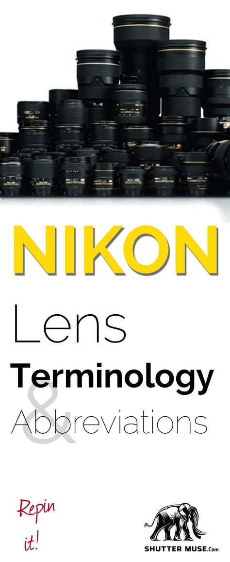 A list and definitions of all the abbreviations, acronyms and terminology that are associated with Nikon's range of modern Nikkor and historical lenses. Nikon Lens Guide, Camera Lens Guide, Beginner Photography Camera, Nikon Lenses, Manual Photography, Digital Photography Lessons, Nikon Digital Camera, Nikon Cameras, Nikon D500