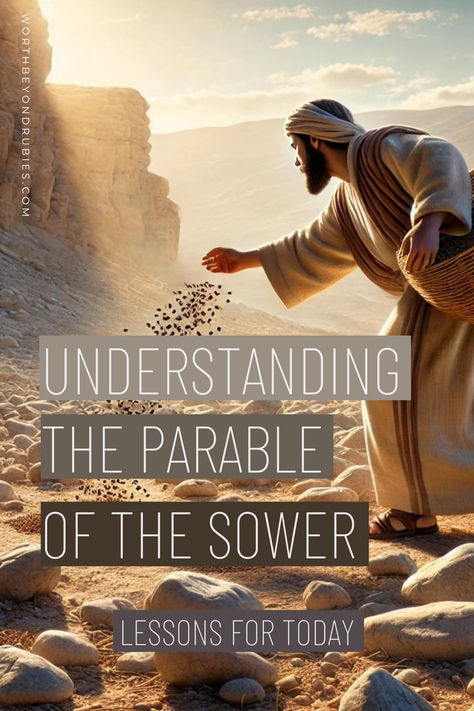 a man sowing seed Sower Parable Object Lesson, Parable Of The Sower For Kids, Parable Of The Seeds, The Parable Of The Sower, Bible Parables, Parable Of The Sower, Printable Bible Study, Bible Study Printables, Bible Illustrations