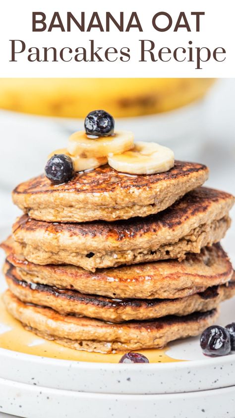 Oat Pancake Recipe, Delicious Healthy Breakfast Recipes, Work Breakfast, Banana Oat Pancakes, Healthy Breakfast Recipe, Banana Oat, Oat Pancakes, Oats Breakfast, Banana Oats