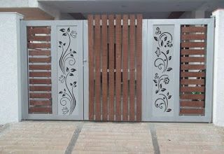 दरवाजा डिजाइन, Floral Wall Stencil, Tor Design, Home Gate Design, Gate Wall Design, Gate Designs Modern, Grill Gate Design, House Main Gates Design, Modern Gate