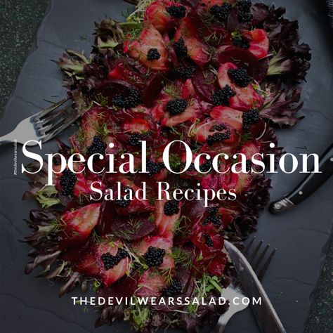 A great collection of special occasion salad recipes perfect for all festive gatherings, celebrations and parties. Easy to follow special occasion salad recipes #saladrecipes #salads #specialoccasionrecipes #specialoccasionsalads #specialoccasionsidedish #saladsforfestiveparties #festivesidesalads #festivesidedish Salad Recipes Fancy, Luxury Salad Recipes, Fancy Dinner Salad, Gourmet Side Salad, Pretty Salads Presentation, Pretty Salad Recipes, Fancy Salads Recipes, Valentine Salad Recipes, Fancy Side Salad