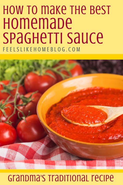 Best Homemade Spaghetti, Easy Spaghetti Sauce, Spaghetti Sauce From Scratch, Best Homemade Spaghetti Sauce, Best Spaghetti Sauce, Homemade Spaghetti Sauce Recipe, Canned Spaghetti Sauce, Fresh Tomato Recipes, Best Spaghetti