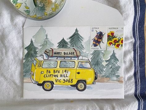 Naomi Loves Winter Picnic, Snail Mail Art, Fox Party, Mail Art Envelopes, Home Grown Vegetables, Envelope Art, Happy Graduation, Envelope Template, Camping Art