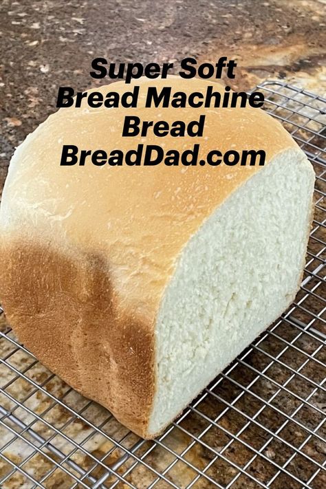 Soft bread machine bread on wire cooling rack Amish White Bread Machine, Express Bake Bread Machine Recipes, Breadmaker Cheese Bread, Soft White Sandwich Bread Machine Recipe, White Westinghouse Bread Machine Recipes, Soft Bread Machine Recipes, Sweet White Bread Machine Recipes, Super Soft Bread Machine Bread, Softest Bread Machine Bread