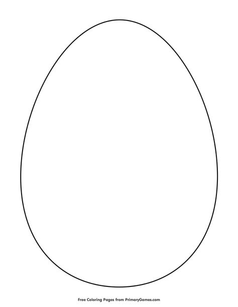 Free printable Easter Coloring Pages eBook for use in your classroom or home from PrimaryGames. Print and color this Simple Egg Outline coloring page. Easter Egg Print Out, Egg Outline Printable, Easter Egg Outline Free Printable, Easter Egg Drawing Design, Easter Egg Templates Free Printables, Egg Template Free Printable, Easter Bunny Outline, Easter Egg Outline, Egg Outline