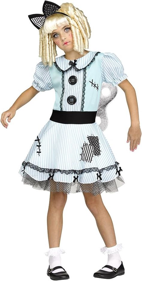 Amazon.com: Fun World Wind-Up Doll Child Costume, Large, Multicolor : Clothing, Shoes & Jewelry Wind Up Doll Costume Kids, Doll Costume Diy, Costume Toys, Voldemort Costume, Wind Up Doll Costume, Wind Up Doll, Gryffindor Costume, Gothic Costume, Happy Haunting