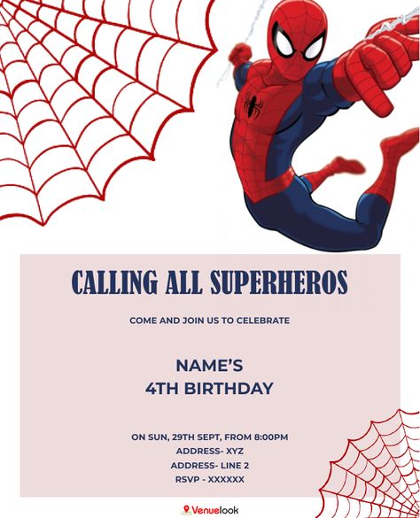 Spider Man Theme, Online Birthday Invitations, Spiderman Birthday Invitations, Spiderman Invitation, Online Invitation Card, E Invitation, E Invite, Spiderman Birthday, Online Invitations