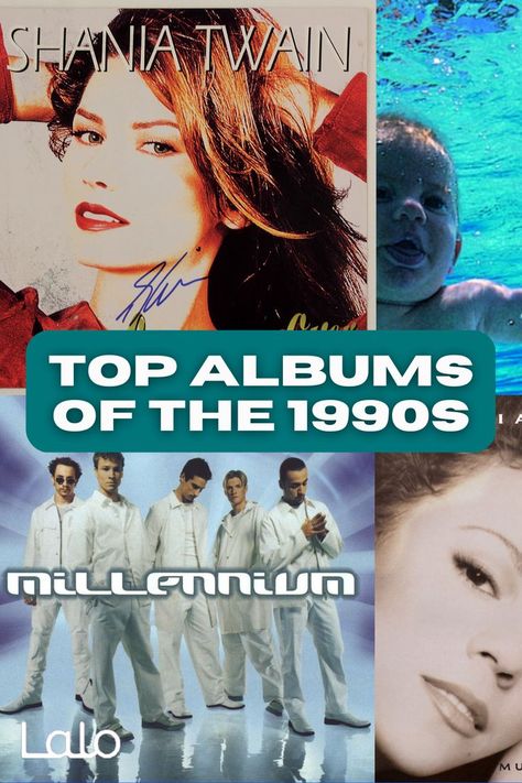 The ‘90s was an exciting decade for music. A variety of genres and sounds were huge in the ‘90s. Whether you were into alternative, rock, hip-hop, or pop, many talented recording artists in the ‘90s left their unforgettable mark on the music industry. So whether you’re looking for some songs to add to your ‘90s playlist or just want to explore the hits of decades past, here’s a roundup of the top selling albums of the ‘90s that you’ll have on constant rotation. Popular In The 90s, 90’s Music, 90s Music Aesthetic, 90s Music Artists, 90s Playlist, 90s Artists, 1990s Music, Music Jam, 90s Theme Party