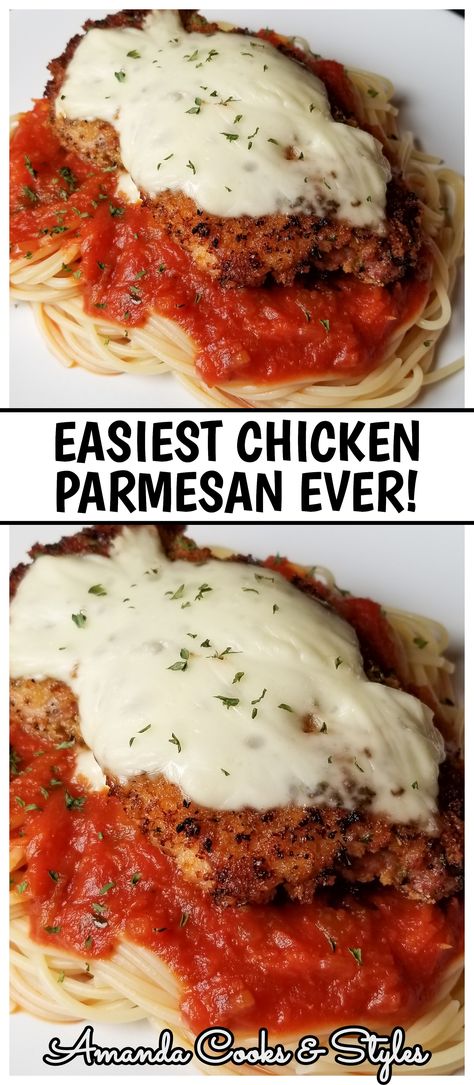 Easy Baked Chicken Parmesan Recipe, Pasta With Marinara Sauce, Chicken Parmigiana Recipe, Chicken Parmesan Recipe Easy, Chicken Parmesan Recipe Baked, Italian Meals, Chicken Parmesan Recipe, Parmesan Recipe, Amazing Meals