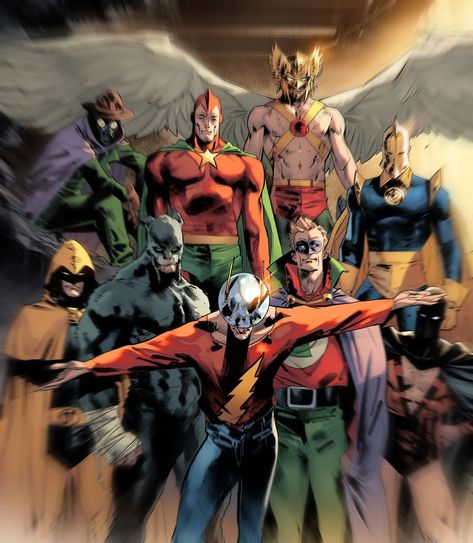 Justice Society, Justice Society Of America, Dc Comics Wallpaper, Dc Comics Heroes, Univers Dc, Arte Dc Comics, Dc Comics Artwork, Pahlawan Super, Superhero Characters