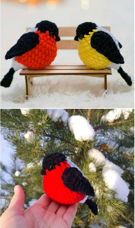 Hummingbird Crochet, Crocheted Birds, Crochet Robin, Parrot Pattern, Crochet Parrot, Crochet Bird, Crochet Bird Patterns, Tutorial Amigurumi, Crochet Birds