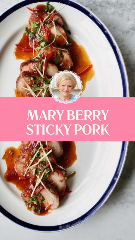 Mary Berry Sticky Pork English Baking, Pork Fillet Recipes, Gammon Recipes, Donna Hay Recipes, Foodie Lover, Sticky Pork, Mary Berry Recipe, Honey Pork, Bacon Wrapped Pork