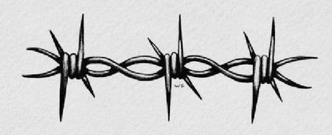 Thick Barbed Wire Tattoo, Barb Wire Sketch, Barbed Wire Sketch, Barbwire Stencil, Barbwire Traditional Tattoo, Bobbed Wire Tattoo, Barb Wire Finger Tattoo, Bobwire Drawing, Bob Wire Drawing