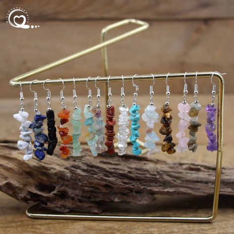 Bohemia Natural Stone Gravel Tassel Earring Raw Crystal Fluorite Chips Charm Dangle Reiki Hook Tassel Earring, Rainbow Fluorite, White Crystal, Raw Crystal, Tassel Earrings, Shape Patterns, Reiki, Fashion Earrings, Natural Stone