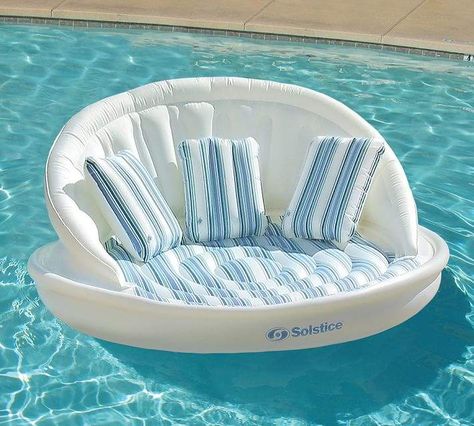 This Sofa Pool Float would be perfect to enjoy solo or with friends on a hot summer day! #afflink #summerfun #PB Summer Pool Floats, Floating Sofa, Cool Pool Floats, Pool Floats For Adults, Living Pool, Pool Floaties, Swimming Pool House, Comfortable Couch, Cool Swimming Pools