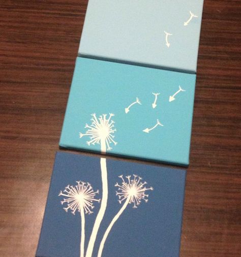 dandelion split canvas painting handpainted by me Split Canvas Painting Ideas, Split Canvas Painting, Canvas Painting Ideas, Painting Inspiration, Bedroom Inspirations, Painting Ideas, Dandelion, Acrylic Painting, Canvas Painting