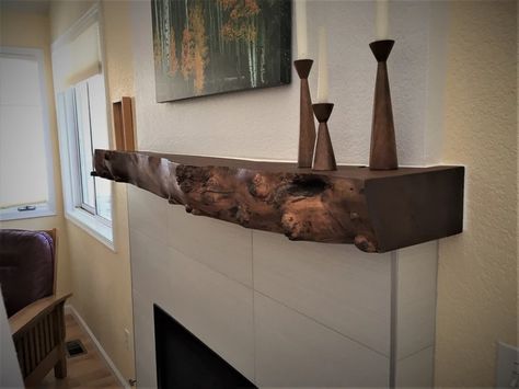 Hickory Fireplace Mantle, Live Edge Fireplace Mantel Mantle Ideas, Live Edge Fireplace Mantle, Live Edge Mantle Fire Places, Live Edge Wood Mantle, Fireplace With Live Edge Mantle, Live Edge Mantel Ideas, Wood Beam Mantel Fireplace, Cabin Mantle