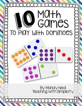 10 Math Games to Play with Dominoes Math Games Kindergarten, Dominoes Math Games, Domino Math, Games Kindergarten, Family Math Night, Math Night, Kindergarten Math Games, Math Games For Kids, Math Intervention