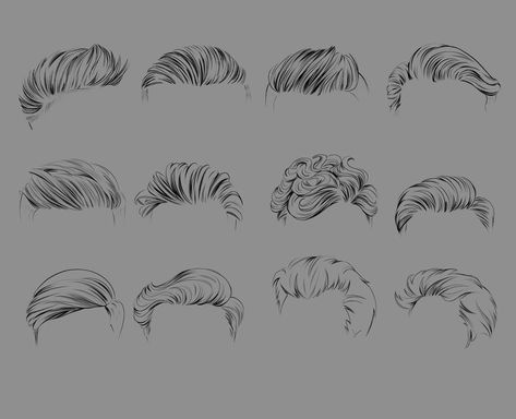 Male Hair Stamps Procreate Brushes, Hair Brushes, Straight Hair Brushes, Hairstyles Brushes Stamp, Digital Brushes Stamps - Etsy Hair Stamps, Cool Eye Drawings, Lion Art Tattoo, Digital Brushes, Boho Art Drawings, Male Hair, Hair Sketch, Body Reference Drawing, Figure Sketching