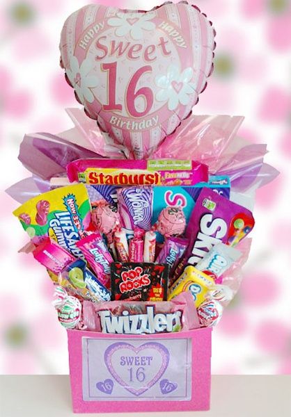 Sweet Sixteen Themes | Sweet 16 Gifts: Sweet 16 Gift Ideas for Girls | JCEmulticrafts Sweet Sixteen Themes, Sweet 16 Candy, Sweet 16 Birthday Gifts, Sweet Sixteen Gifts, Gifts Baskets, Candy Basket, Sweet 16 Gifts, Sweet Sixteen Parties, Sweet 16 Birthday Party