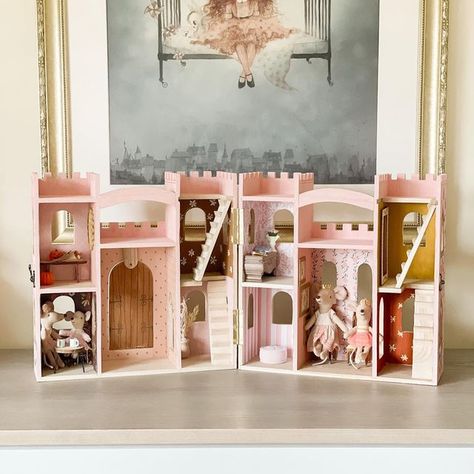 Hi, I’m Caroline on Instagram: "who has been waiting for part two of our castle glow ups?? 🙋🏽‍♀️ we are finally sharing our inside of the @michaels dollhouse castle make over & they are gorgeous 🤩 head over to these mamas to see what fun they created. #makeitwithmichaels @ashleyreneelinder @magic4cora @mamaforevaa @artsymamalife" Doll House Castle, Dollhouse Castle, Maileg House, Castle Dollhouse, Glow Ups, Maileg Doll House, Christmas Castle, Maileg Dolls, Maileg Mouse