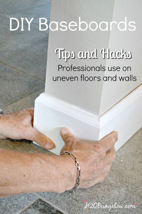 DIY baseboard tutorial with printable cheat sheet of cuts and terms. Shows how to install your own baseboards with tips and tricks the pros use. You can easily update your baseboards with this DIY tutorial. #h2Obungalow #diybaseboards #diybaseboardtips #diybaseboardtutorial Diy Baseboards, Manchester Tan, Casa Clean, Diy Home Repair, Home Repairs, Diy Home Improvement, Baseboards, Cheat Sheet, Home Maintenance